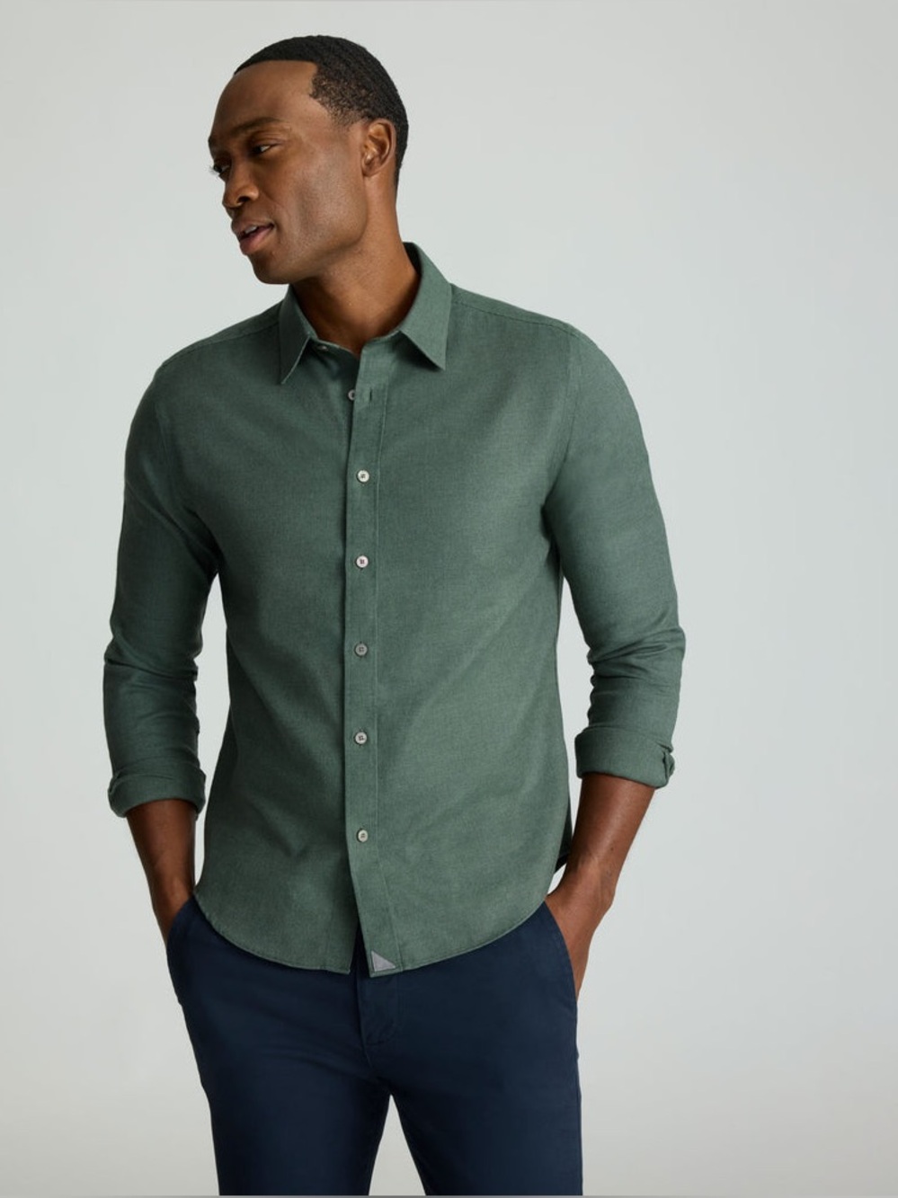 UNTUCKit Veneto Button Down Shirt XXL Tall Forest Green Micro Print Cotton